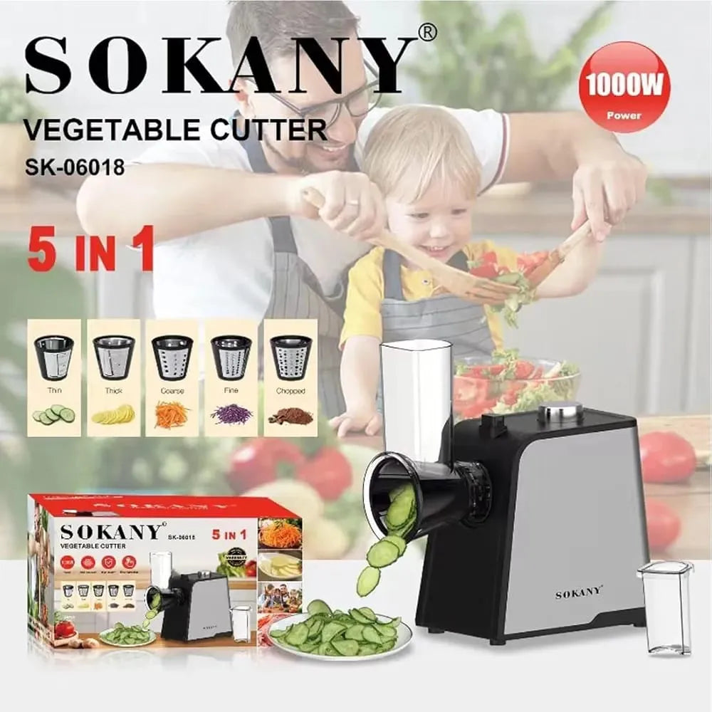 قطاعة خضروات كهربائية 5 في 1 من SOKANY